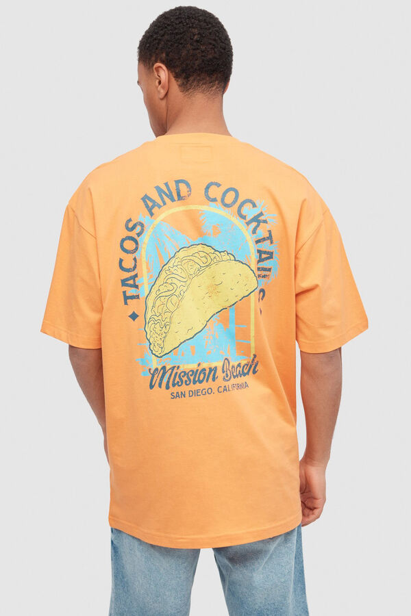 Springfield Cocktail print T-shirt narandžasta