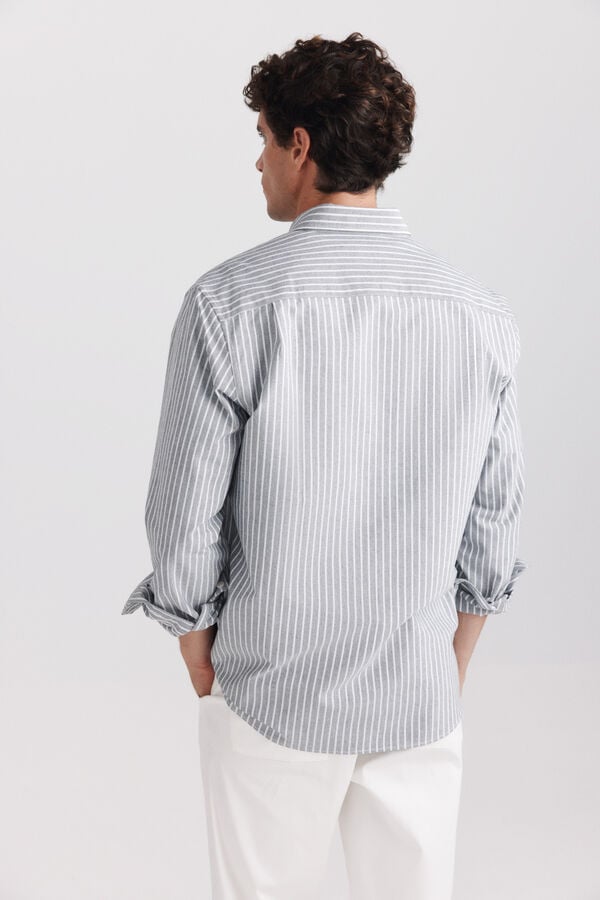 Springfield Striped oxford shirt grey
