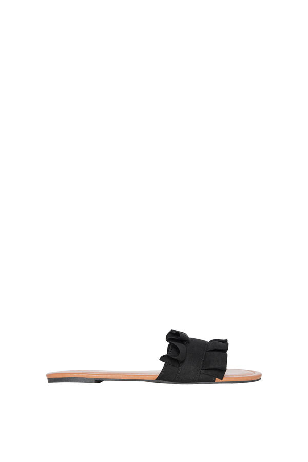 Springfield Ruffle slider sandal black