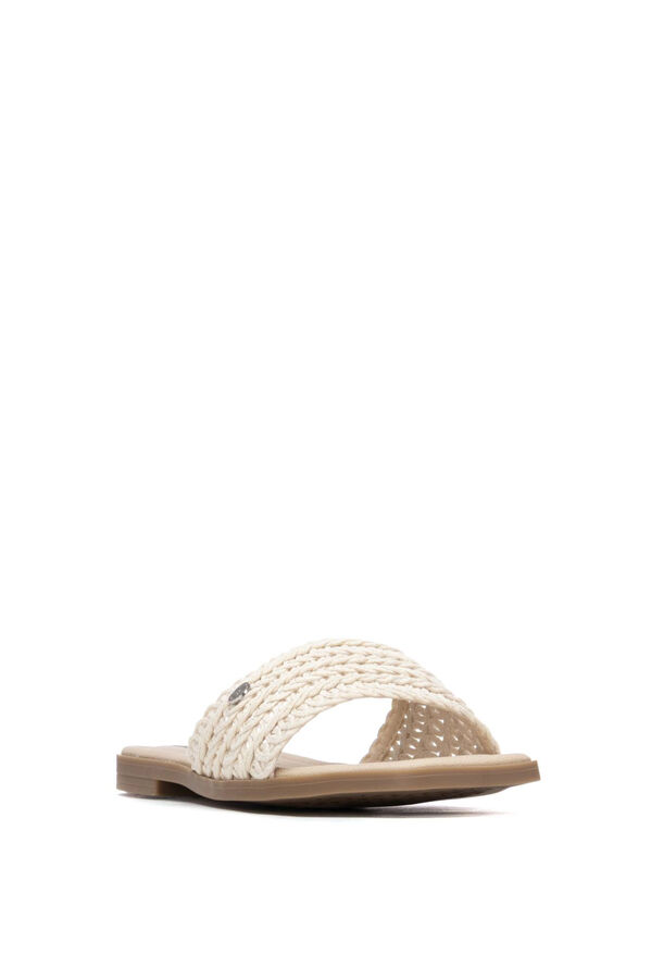 XTI Macram&eacute; flat sandal white