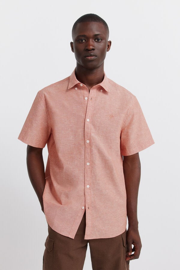Springfield Linen short sleeve shirt red