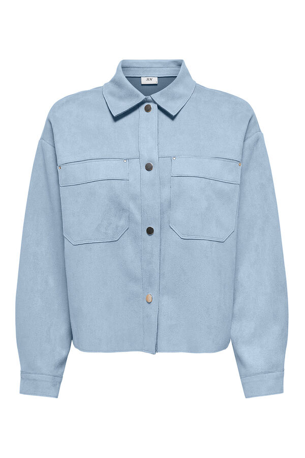 JDY Lightweight suede jacket blue