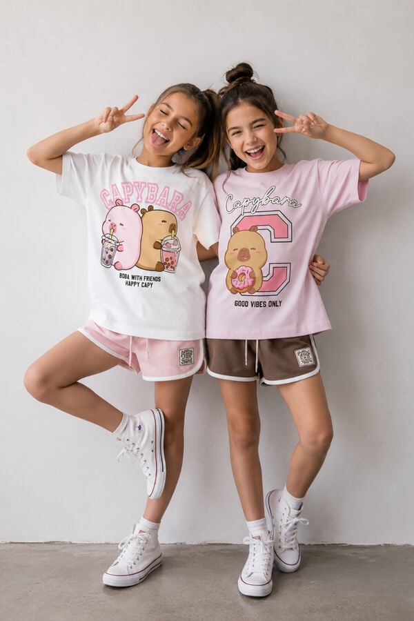 Name it Capybara T-shirt pink