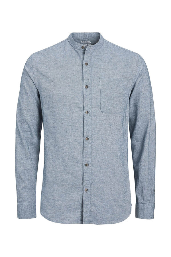Springfield Comfort fit shirt with Mandarin collar bluish