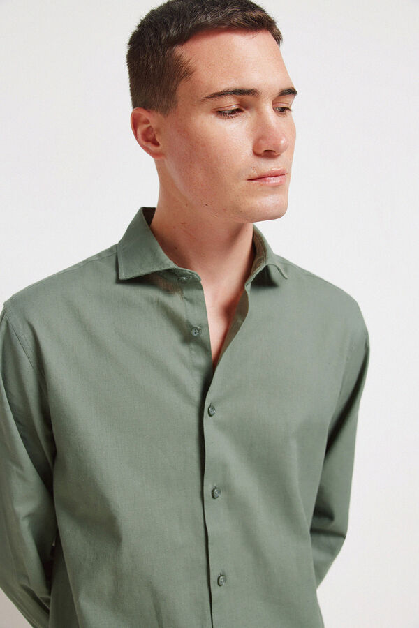 Springfield Linen dress shirt green