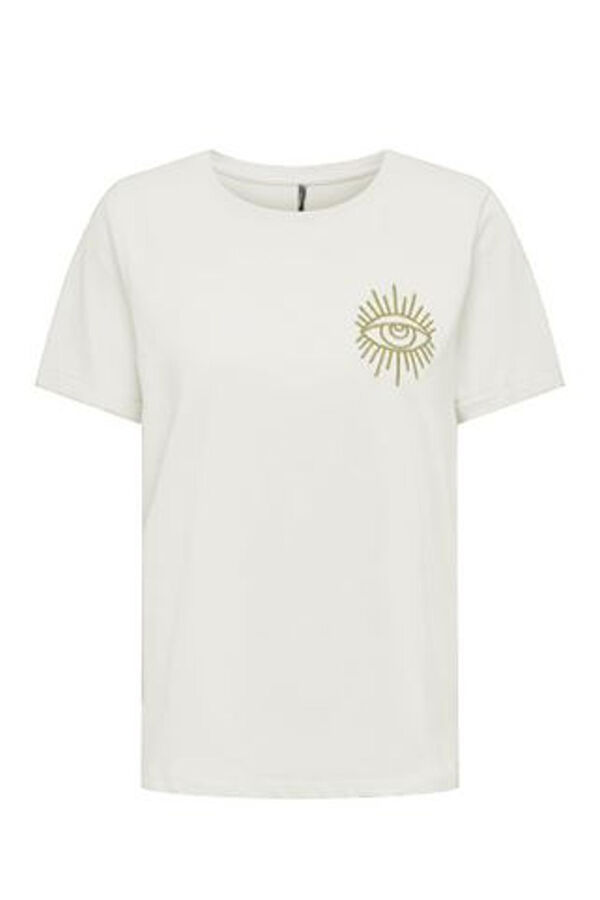 Springfield T-Shirt mit Stickerei blanco