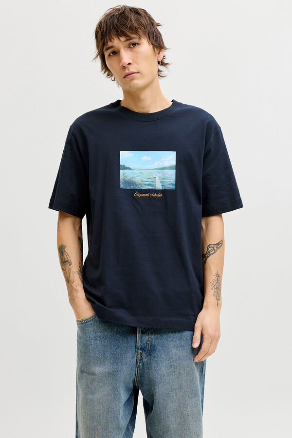 Jack & Jones Printed short sleeve shirt blue
