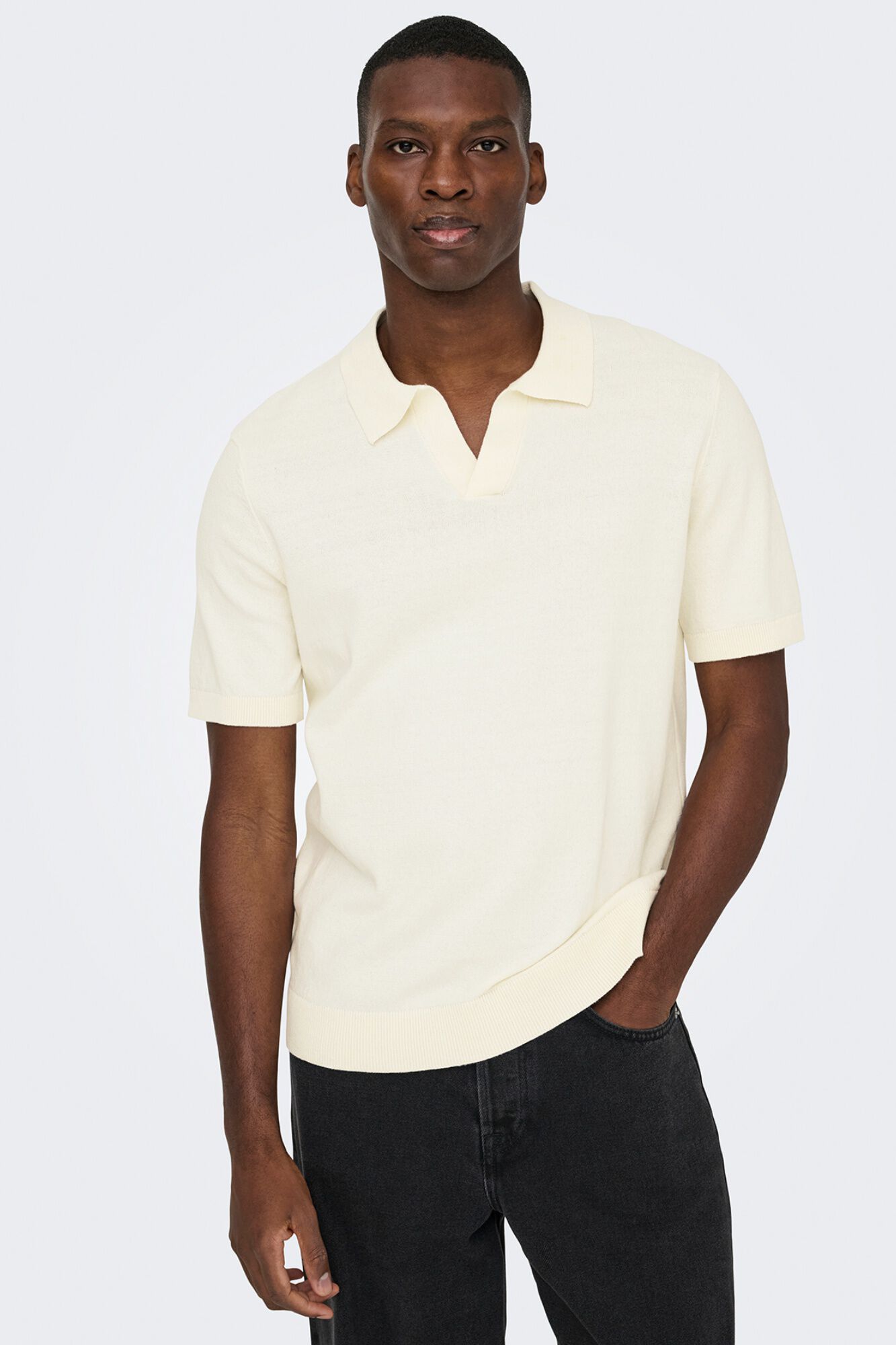 Only & Sons Strick-Poloshirt kurz&auml;rmelig