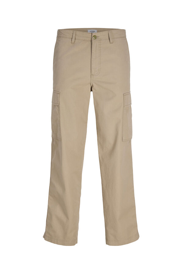 JJ REBEL Pantal&oacute;n cargo algod&oacute;n tiro medio gris