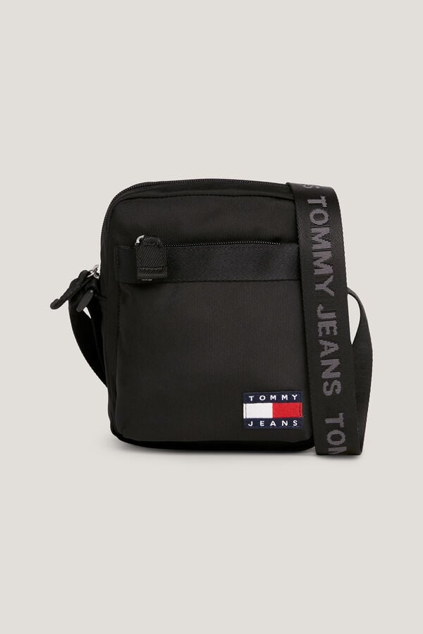 Springfield Men's Tommy Jeans crossbody bag with flag black