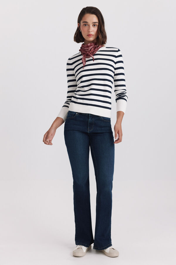 Springfield Basic fine knit buttoned jumper beige