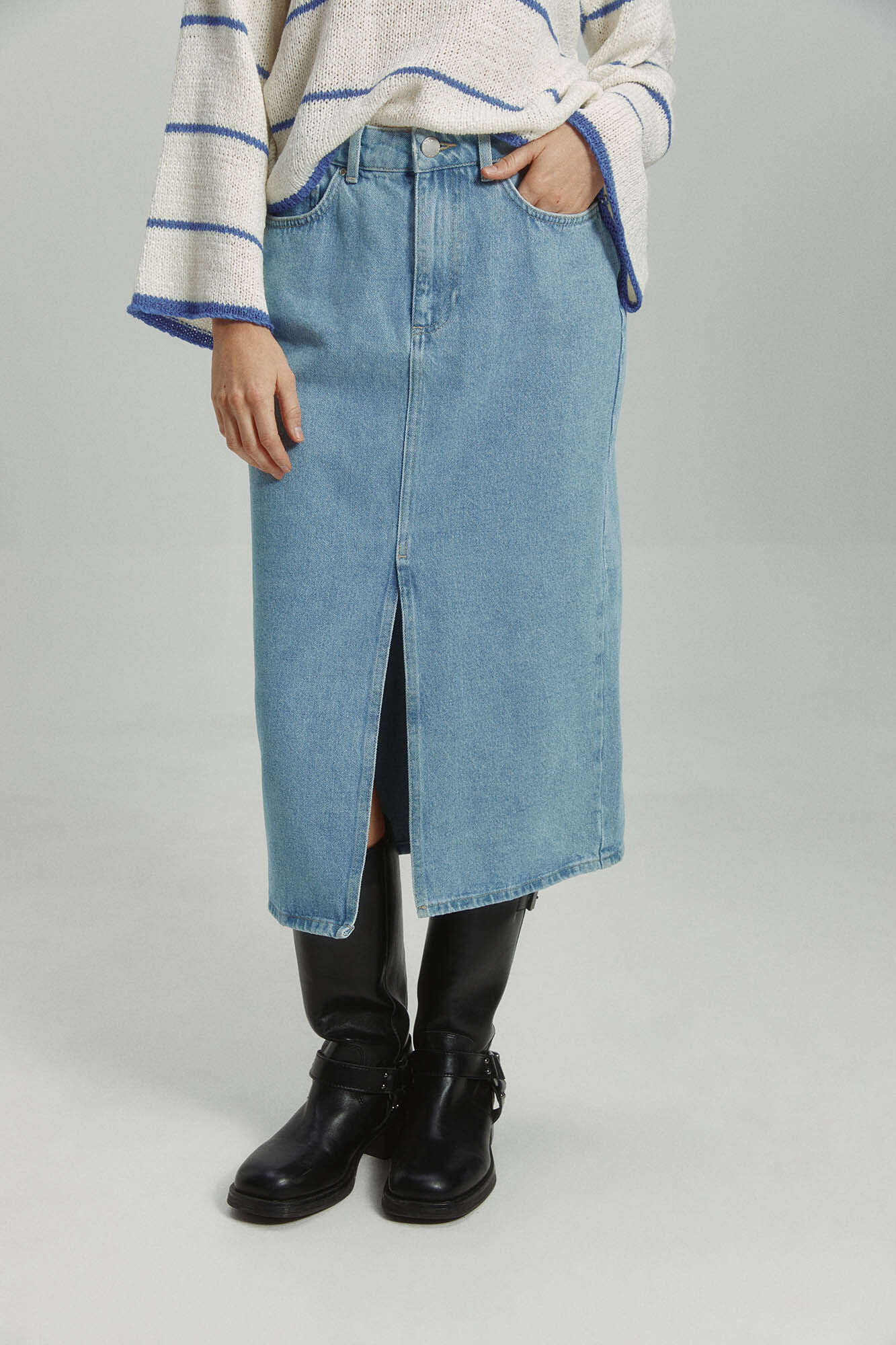 Only Falda vaquera midi