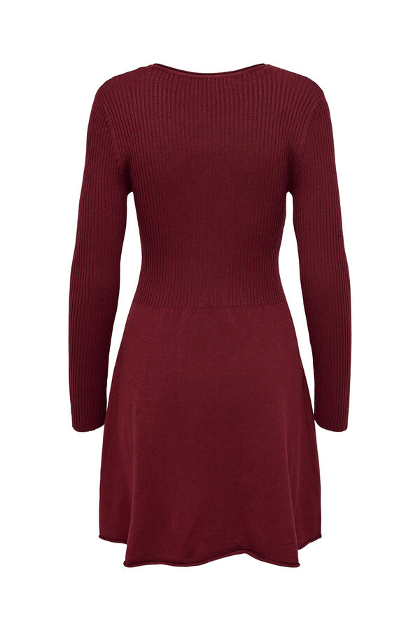 Springfield Ribbed long-sleeved dress rouge