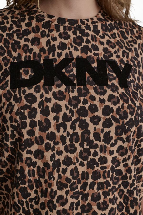 DKNY T-shirt de manga curta estampada castanho