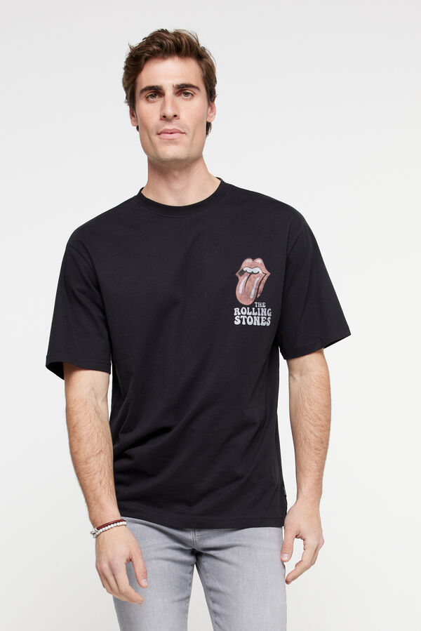 Springfield Kurzarm-Shirt Rolling Stones schwarz