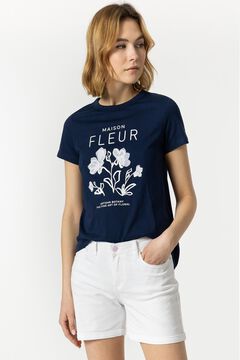 Springfield Printed T-shirt with appliqués navy