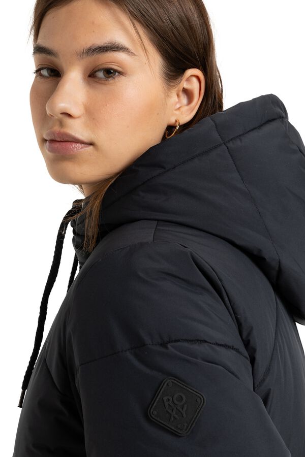 Roxy Long puffer jacket with hood black