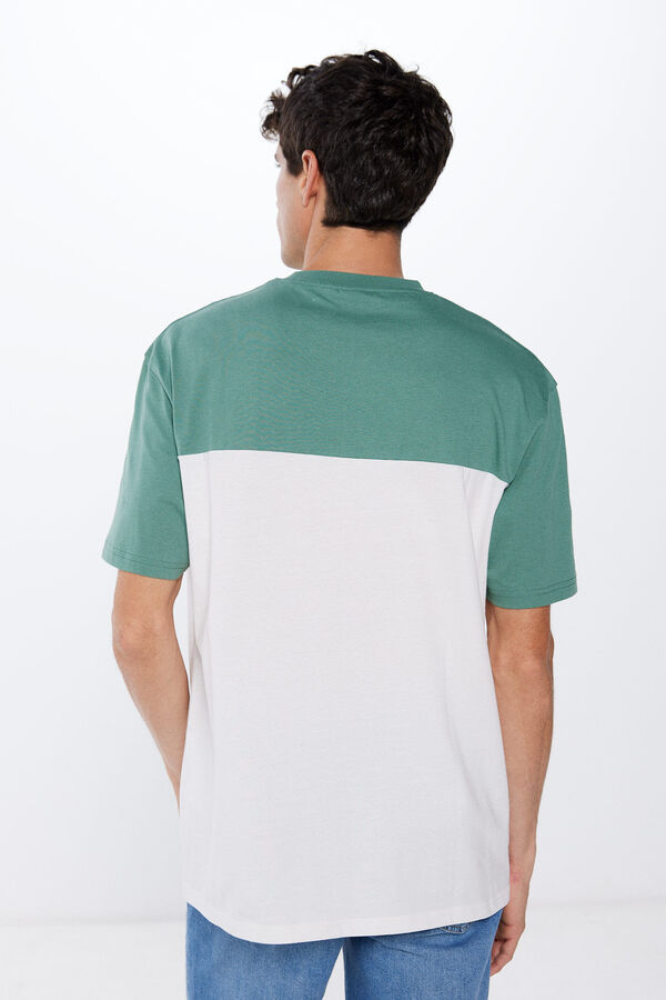 Springfield Camiseta color block marfil