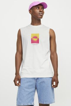 Springfield T-Shirt ärmellos Oversize Weiß