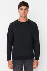 Trendyol Sudadera regular sin capucha negro
