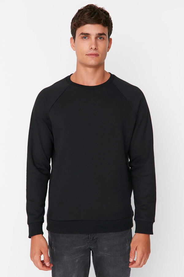 Trendyol Sudadera regular sin capucha negro
