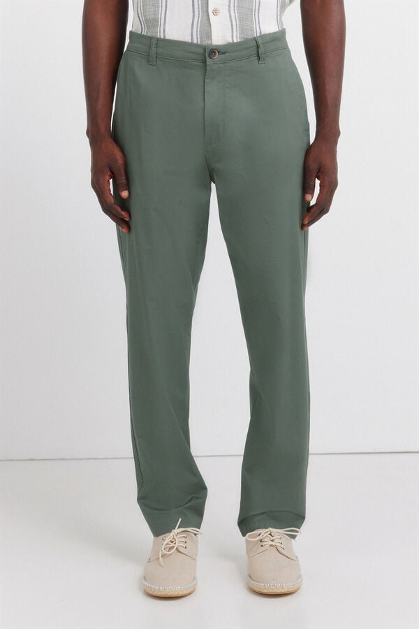 Springfield Light comfort slim fit chinos green