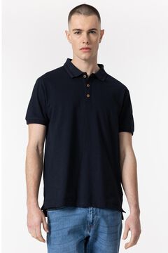 Springfield Piqué polo shirt with detailed collar navy