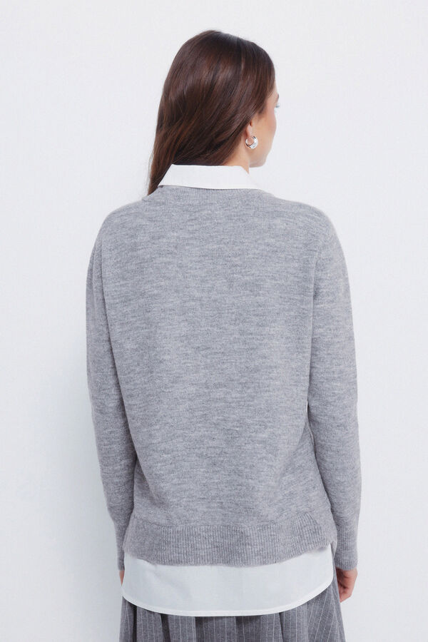 Springfield Combined shirt sweater grey
