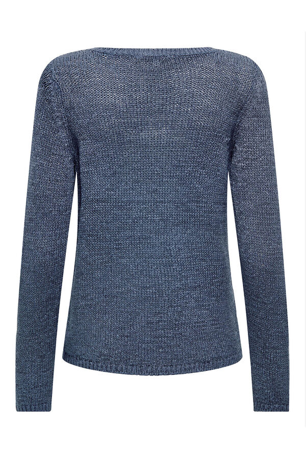 Only Jersey de cuello de pico azul