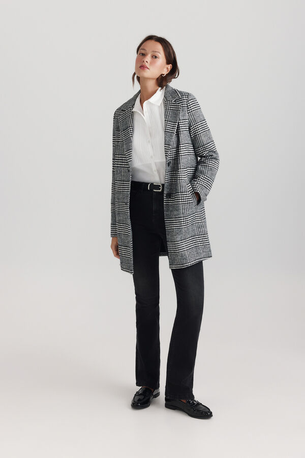 Springfield Plaid midi coat black