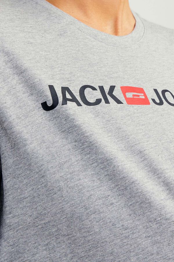 Jack & Jones Camiseta manga corta logo gris