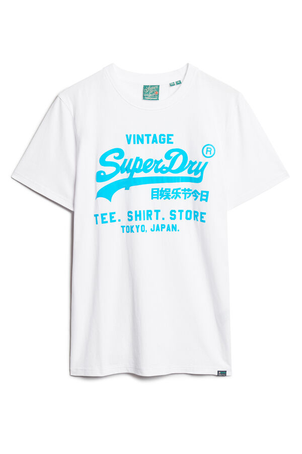 Springfield Camiseta flúor con logo Vintage blanco