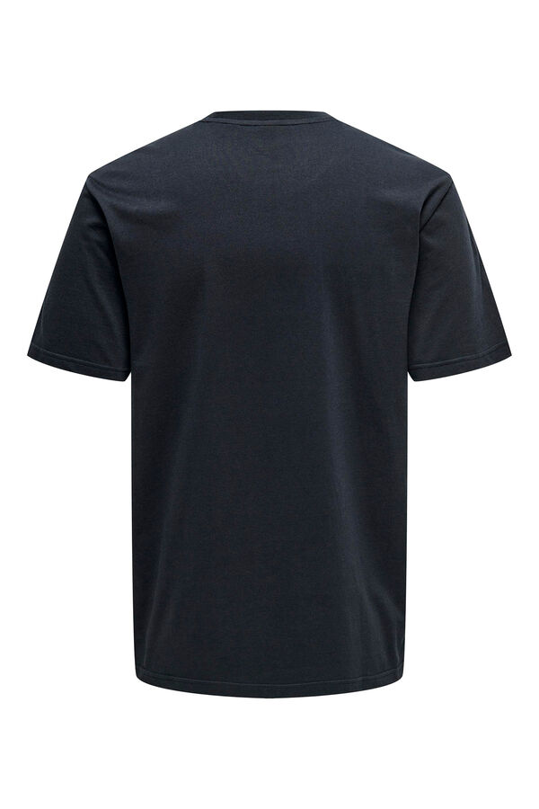 Springfield Klassisches Kurzarm-Shirt schwarz