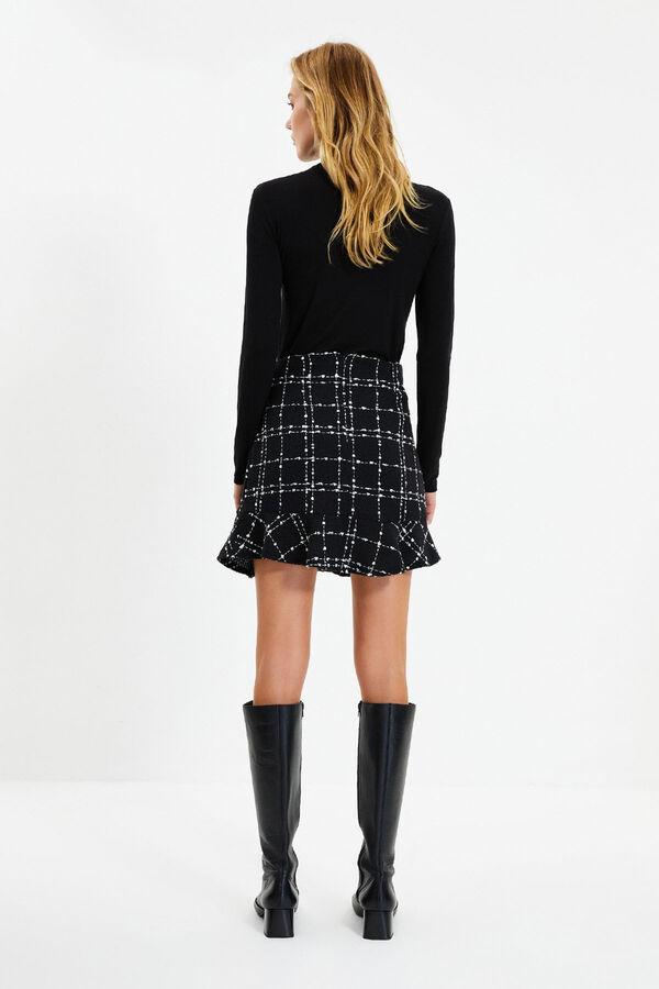Trendyol Minifalda de tweed negro