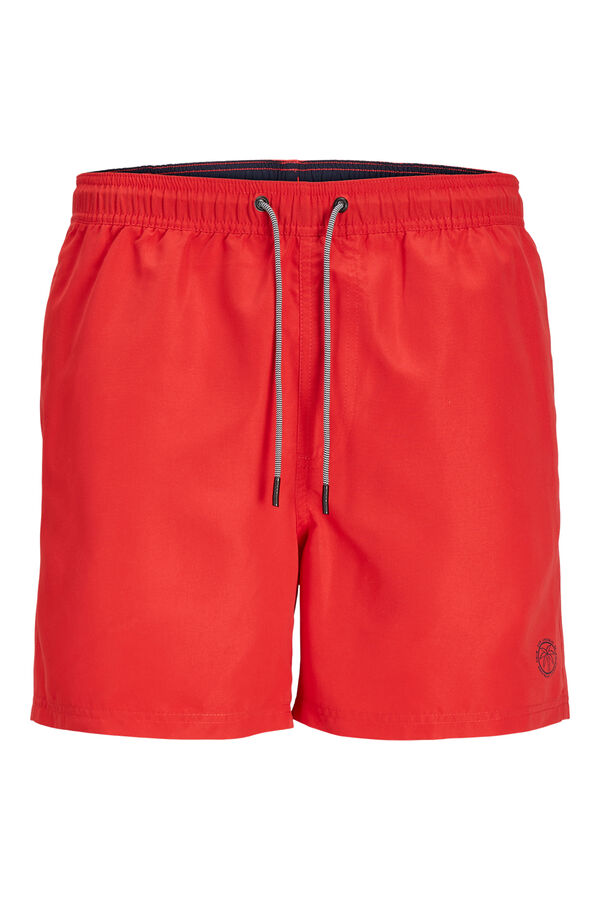 Springfield Regular fit plain swim shorts Plus crvena
