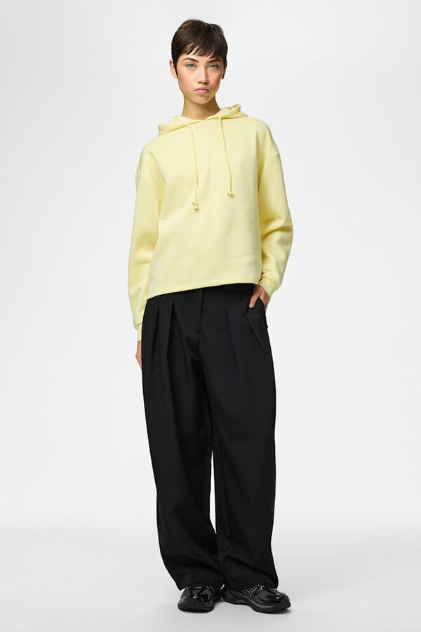 Pieces Basic hooded sweatshirt printed