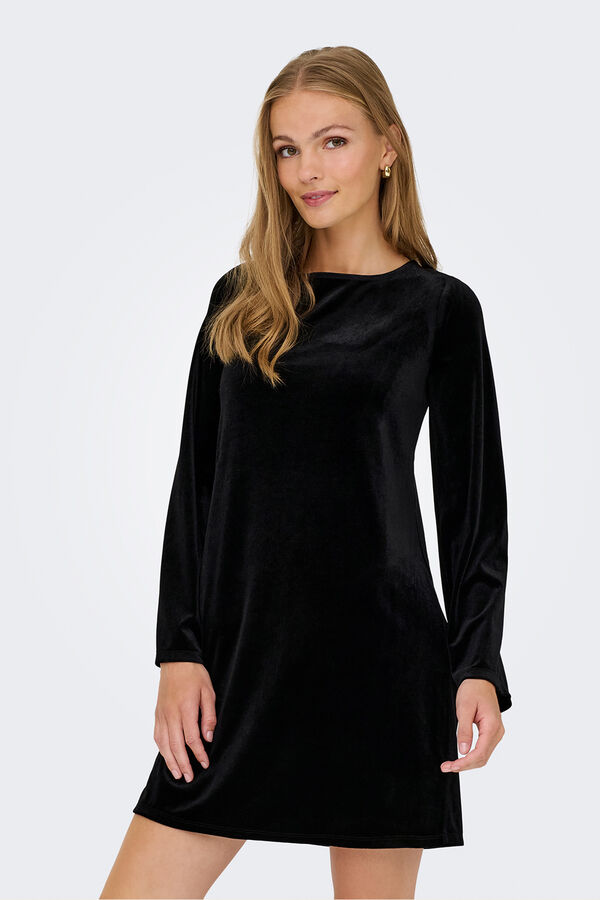 JDY Short dress velvet dress black