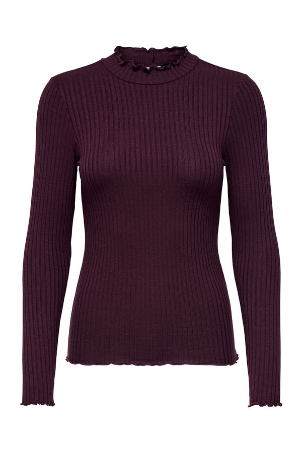 JDY Ribbed long sleeve T-shirt pink