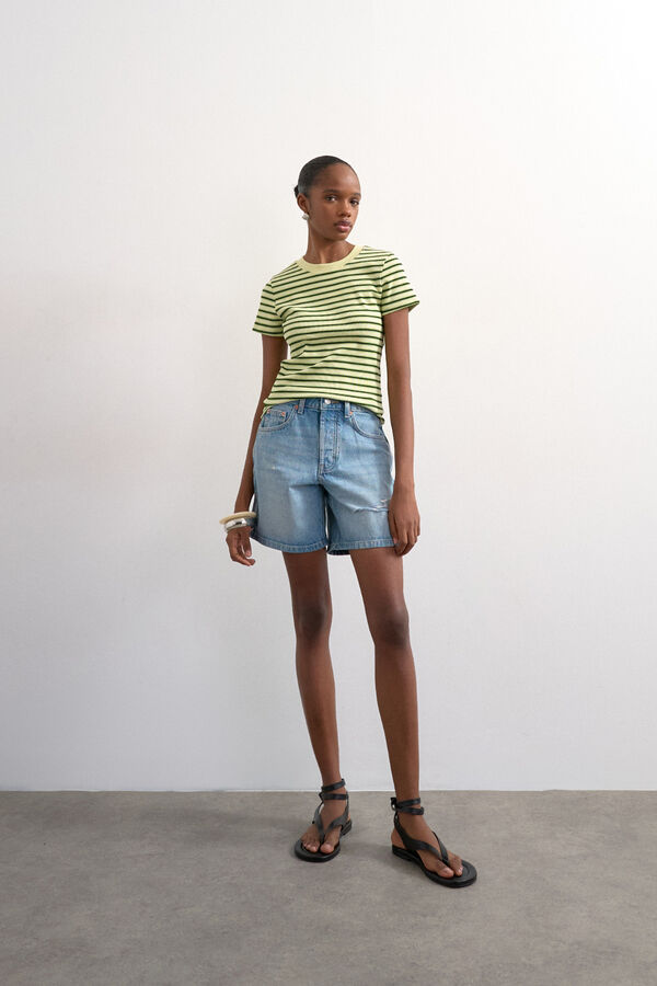 Topshop Printed round neck T-shirt green
