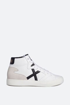 Springfield Munich men's mid-top trainers in white. white