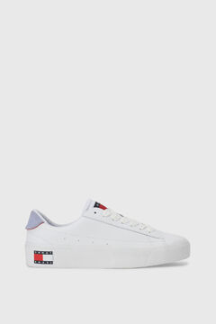 Springfield White Tommy Jeans trainers with thick soles white