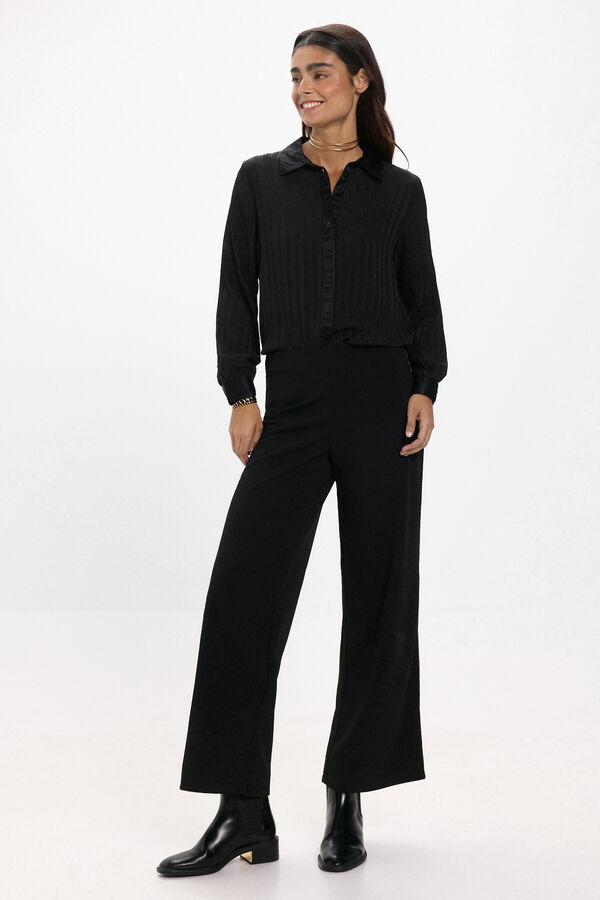 JDY Hemd lange fließende Ärmel Schwarz