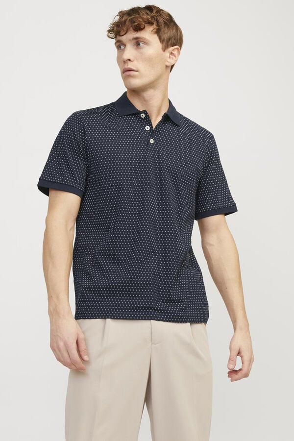Springfield Standard fit printed polo shirt mornarskoplava