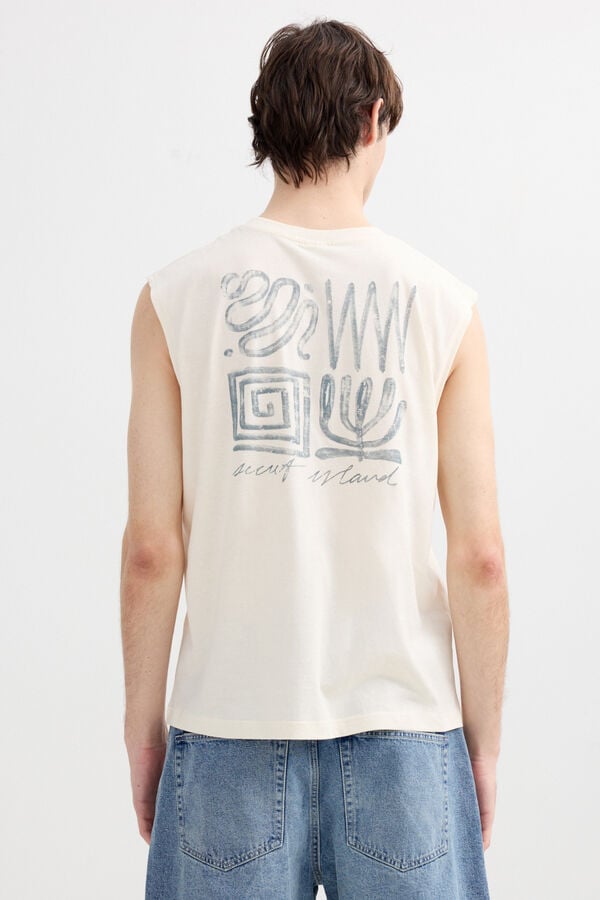 Inside Sleeveless T-shirt white