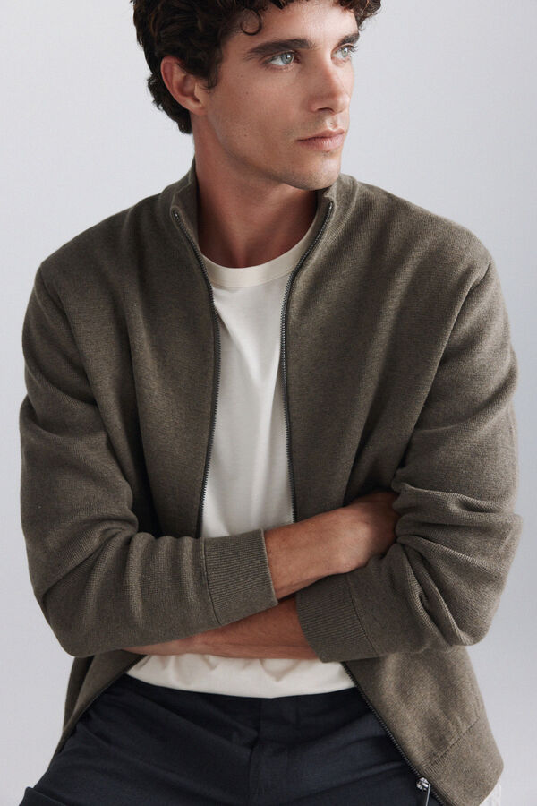 Springfield Zip fastening Milano cardigan nude