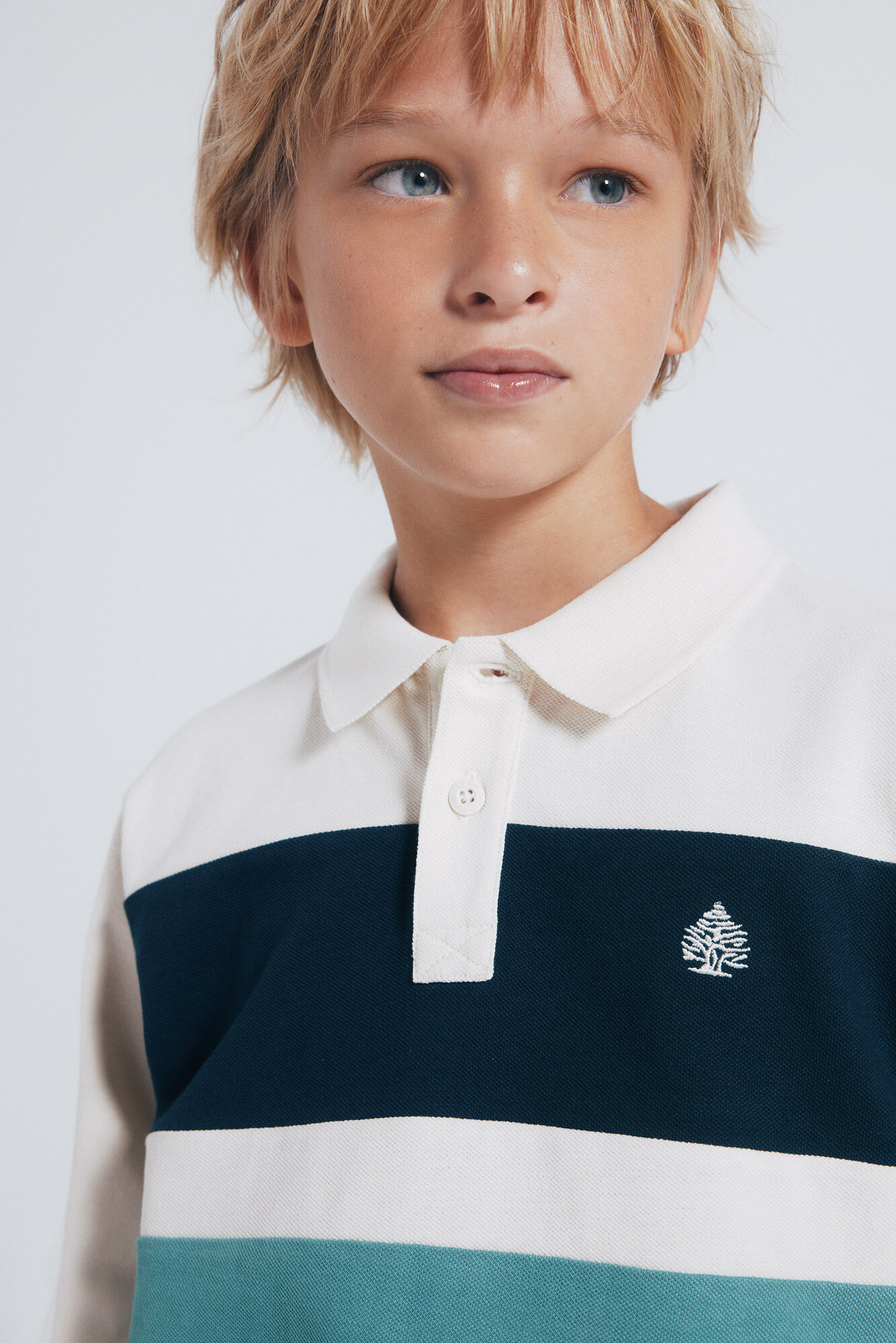 Springfield Kids Camisa polo manga comprida com detalhe riscas para menino