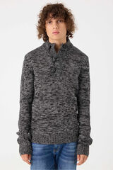 Inside Turtleneck sweater with high neck grey
