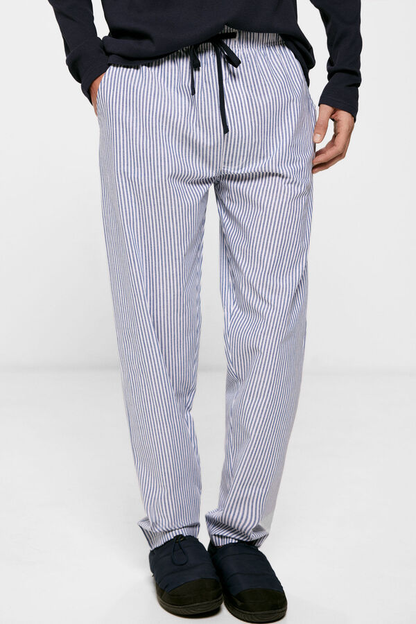 Springfield Long blue striped pyjama bottoms blue