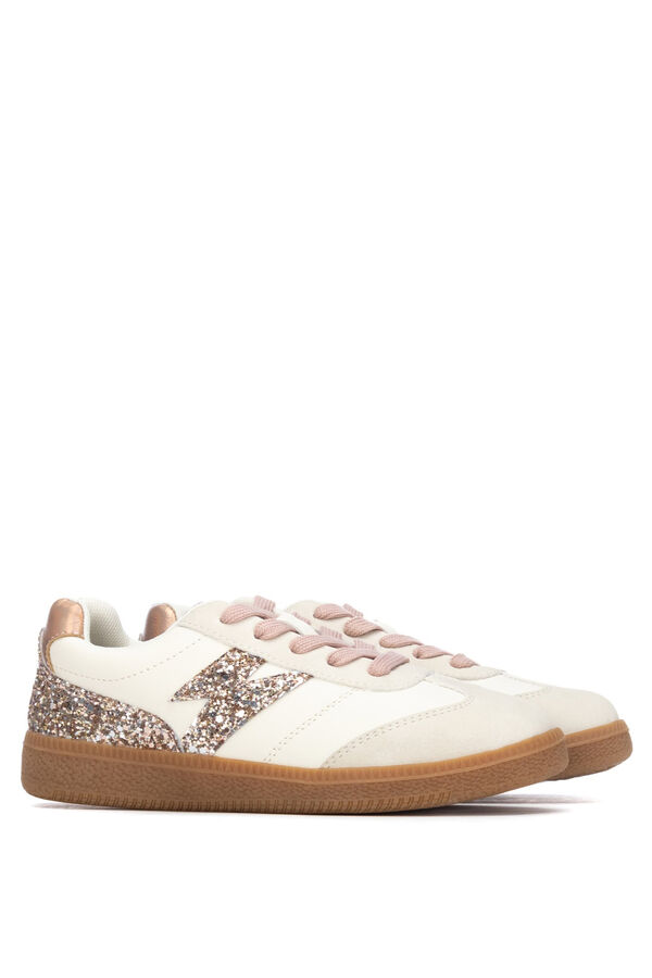 XTI Non-slip lace-up sneaker beige