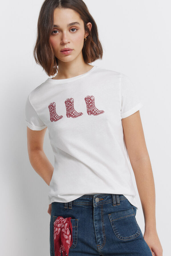 Springfield T-shirt with rolled-up sleeves brown